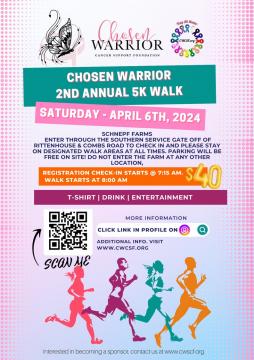 2nd Annual Chosen Warrior Cancer Support Foundation 5K Walk